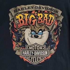 Harley Davidson Looney Tunes Taz Big & Bad T-Shirt XXL Atlanta Georgia Tee Shirt